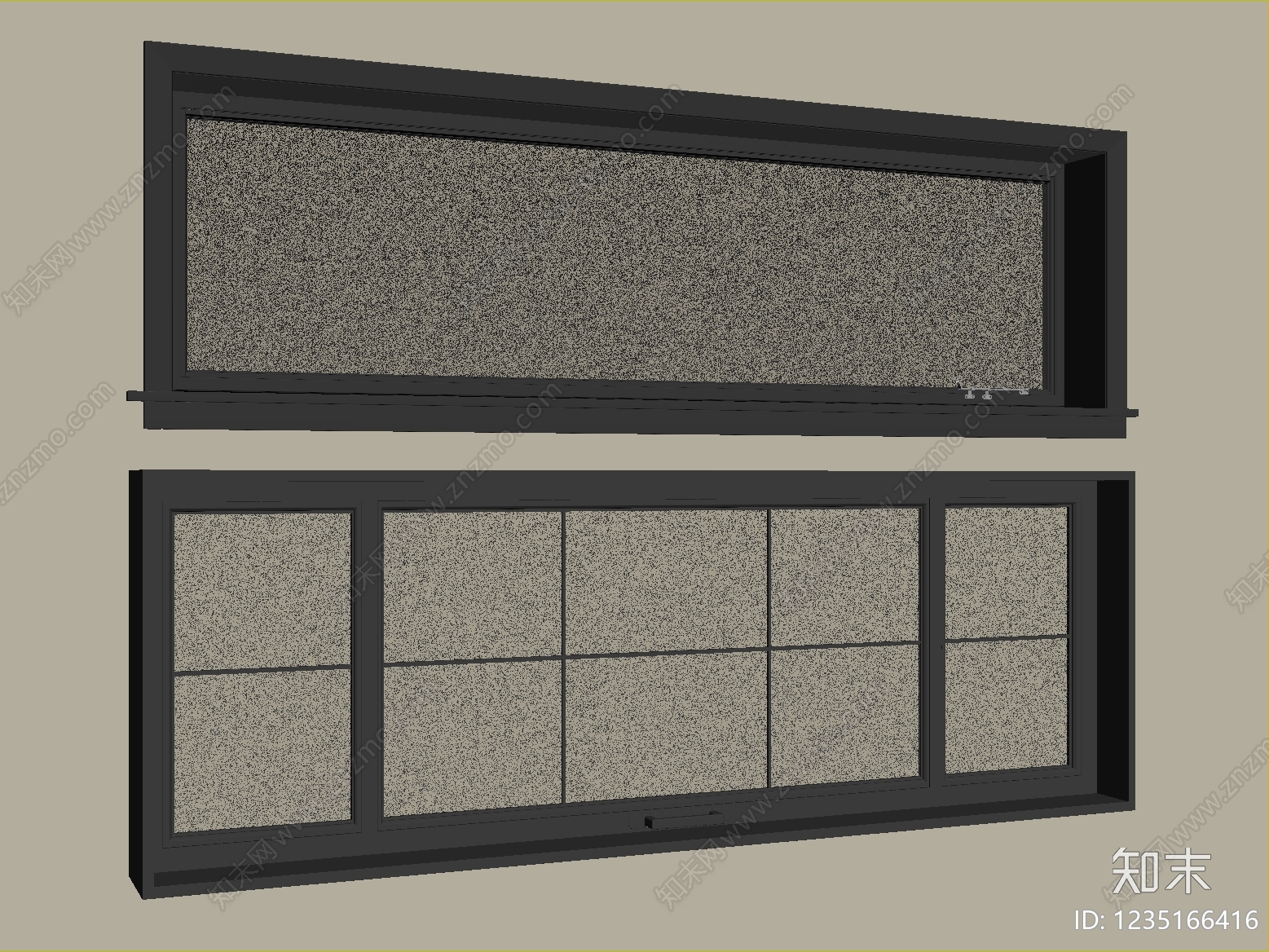 现代简约窗3D模型下载【ID:1235166416】