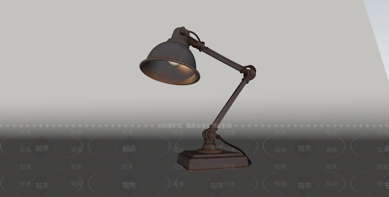 复古工业风台灯SU模型下载【ID:1235167168】
