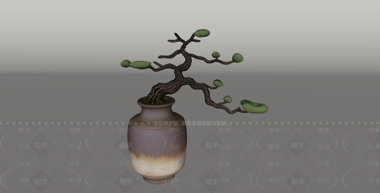 新中式绿植摆件SU模型下载【ID:1235169248】