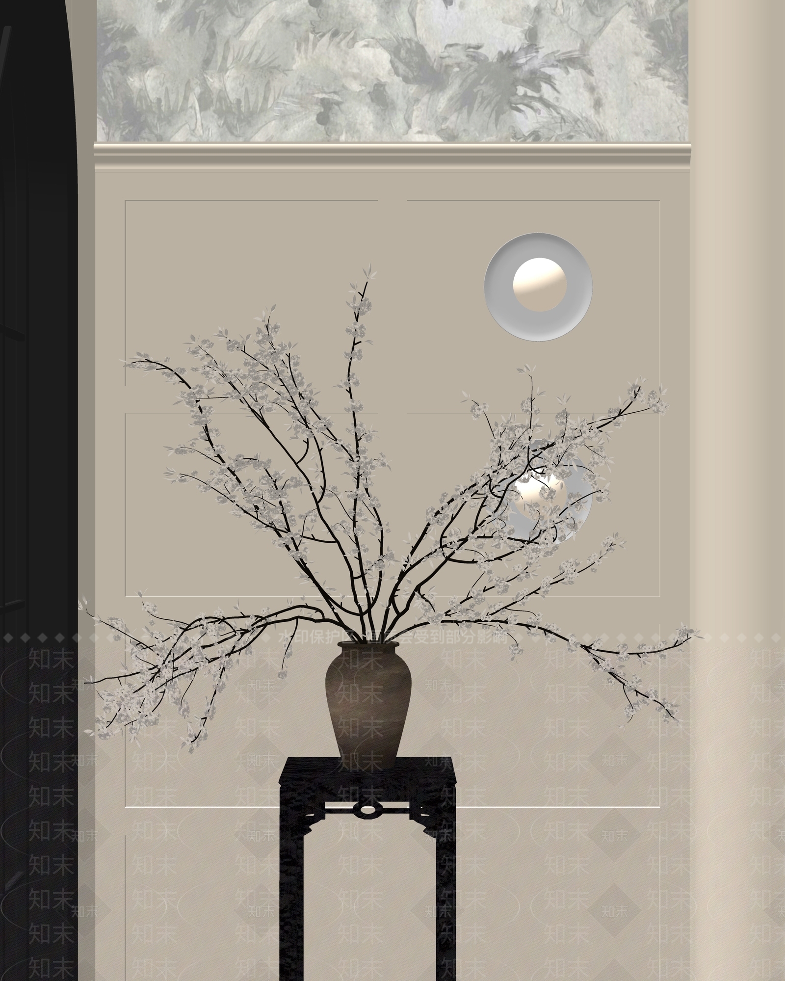 新中式花艺SU模型下载【ID:1235169680】