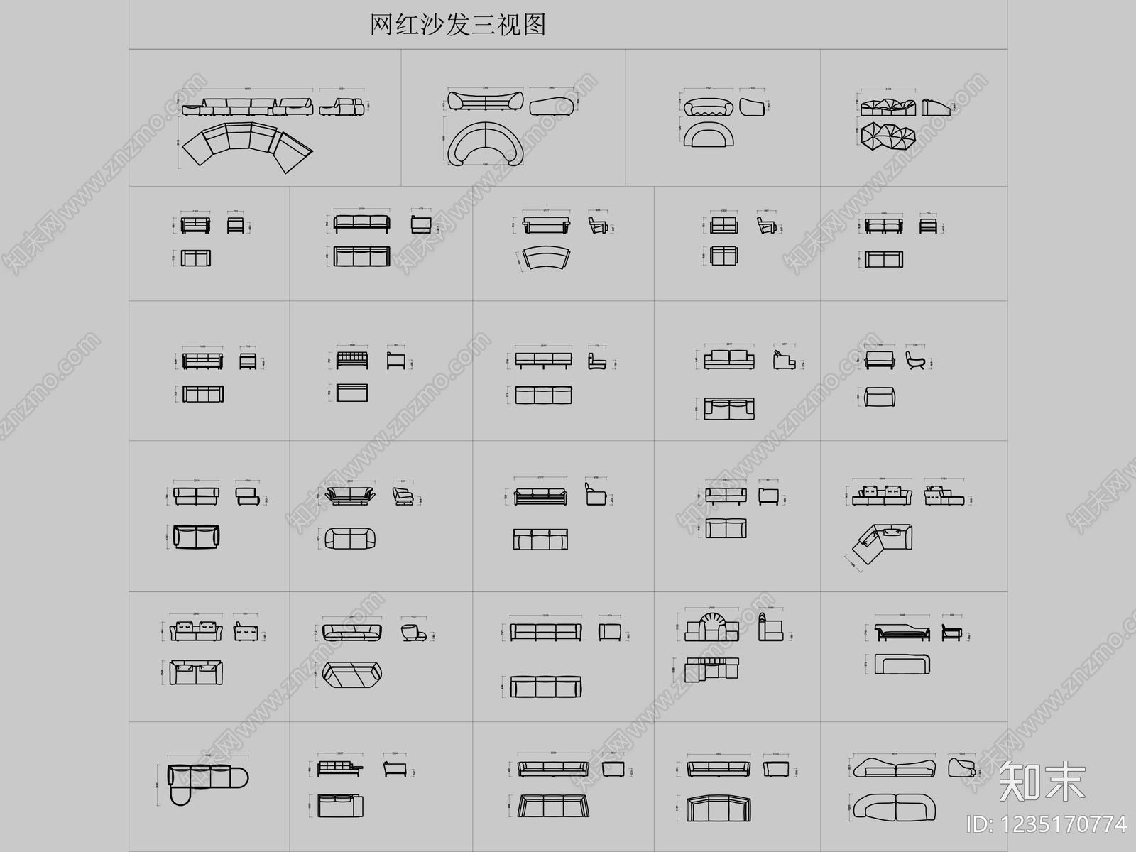 家具图库cad施工图下载【ID:1235170774】