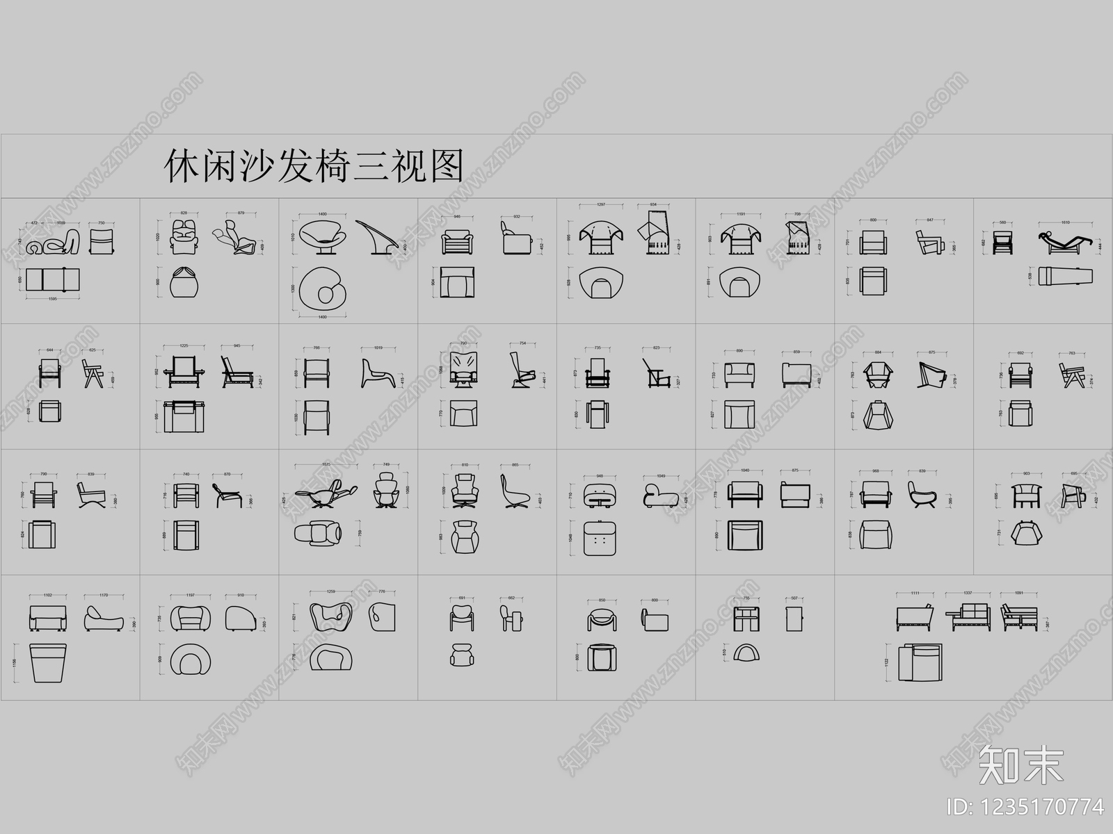 家具图库cad施工图下载【ID:1235170774】