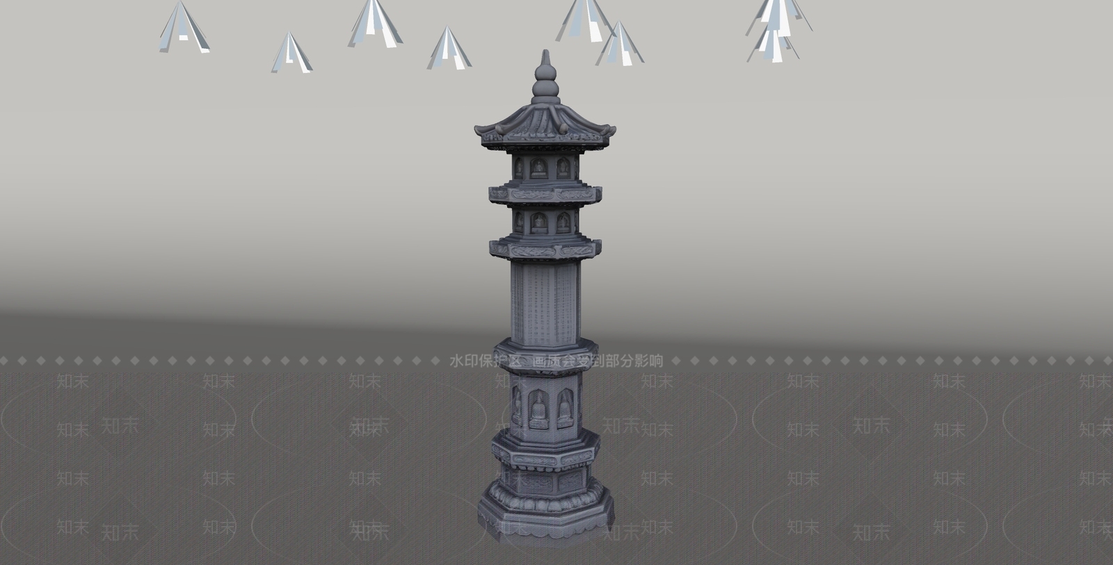 中式雕塑摆件SU模型下载【ID:1235171243】