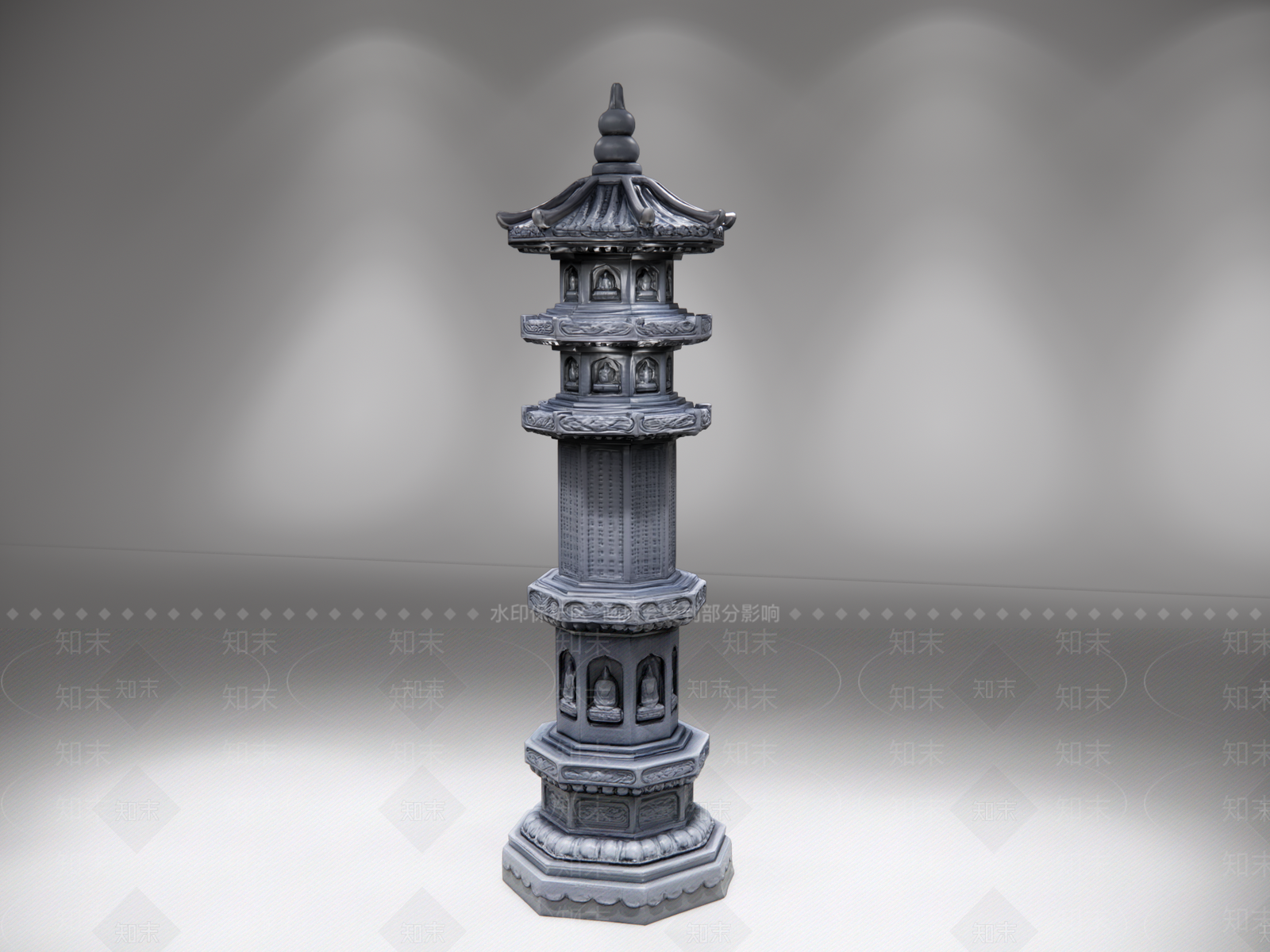 中式雕塑摆件SU模型下载【ID:1235171243】