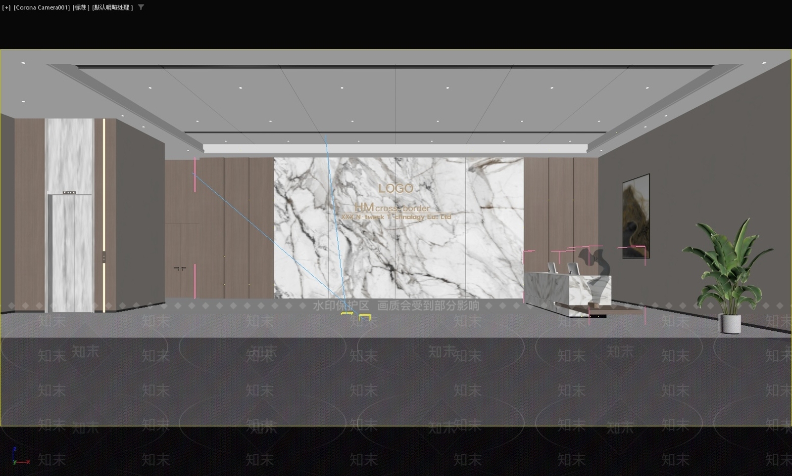 轻奢办公大厅3D模型下载【ID:1235176474】
