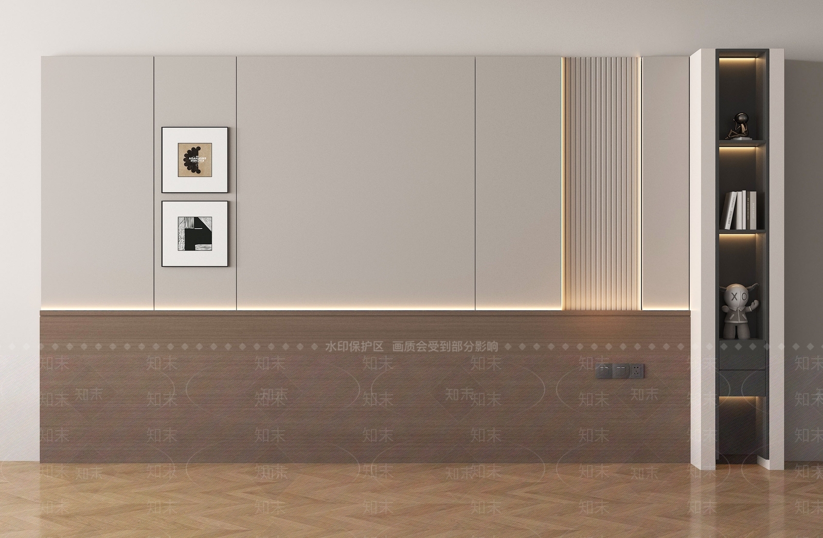 现代简约电视背景墙3D模型下载【ID:1235193827】