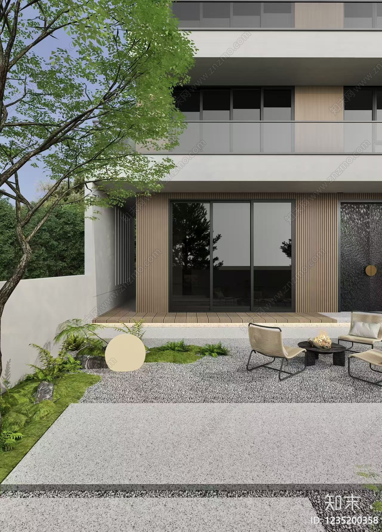 现代主义庭院3D模型下载【ID:1235200358】