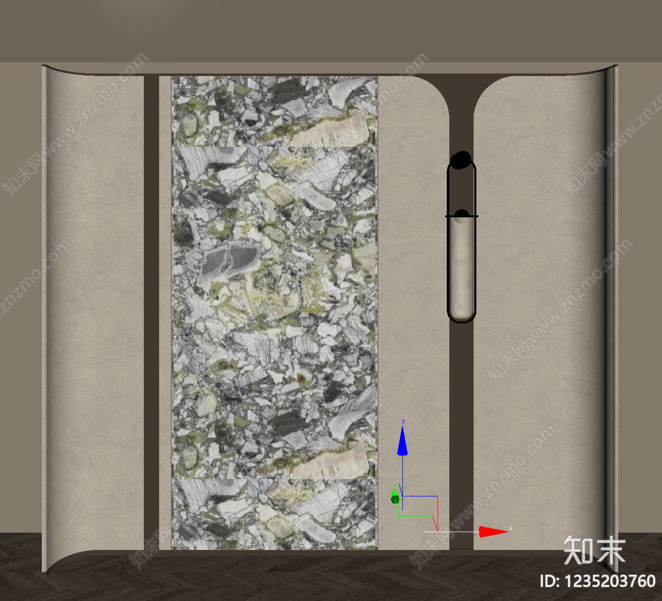 轻奢玄关背景墙3D模型下载【ID:1235203760】