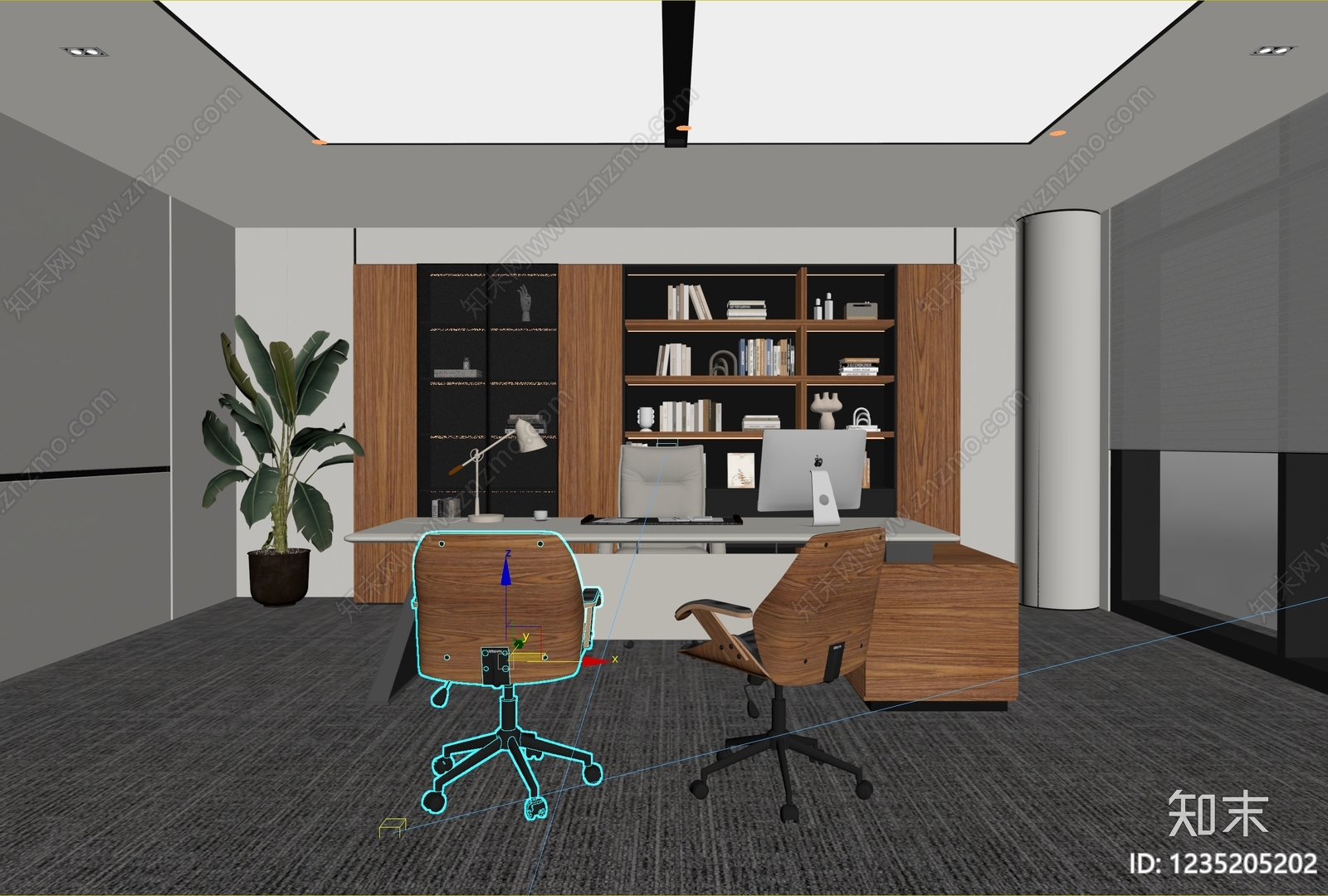 现代简约经理办公室3D模型下载【ID:1235205202】