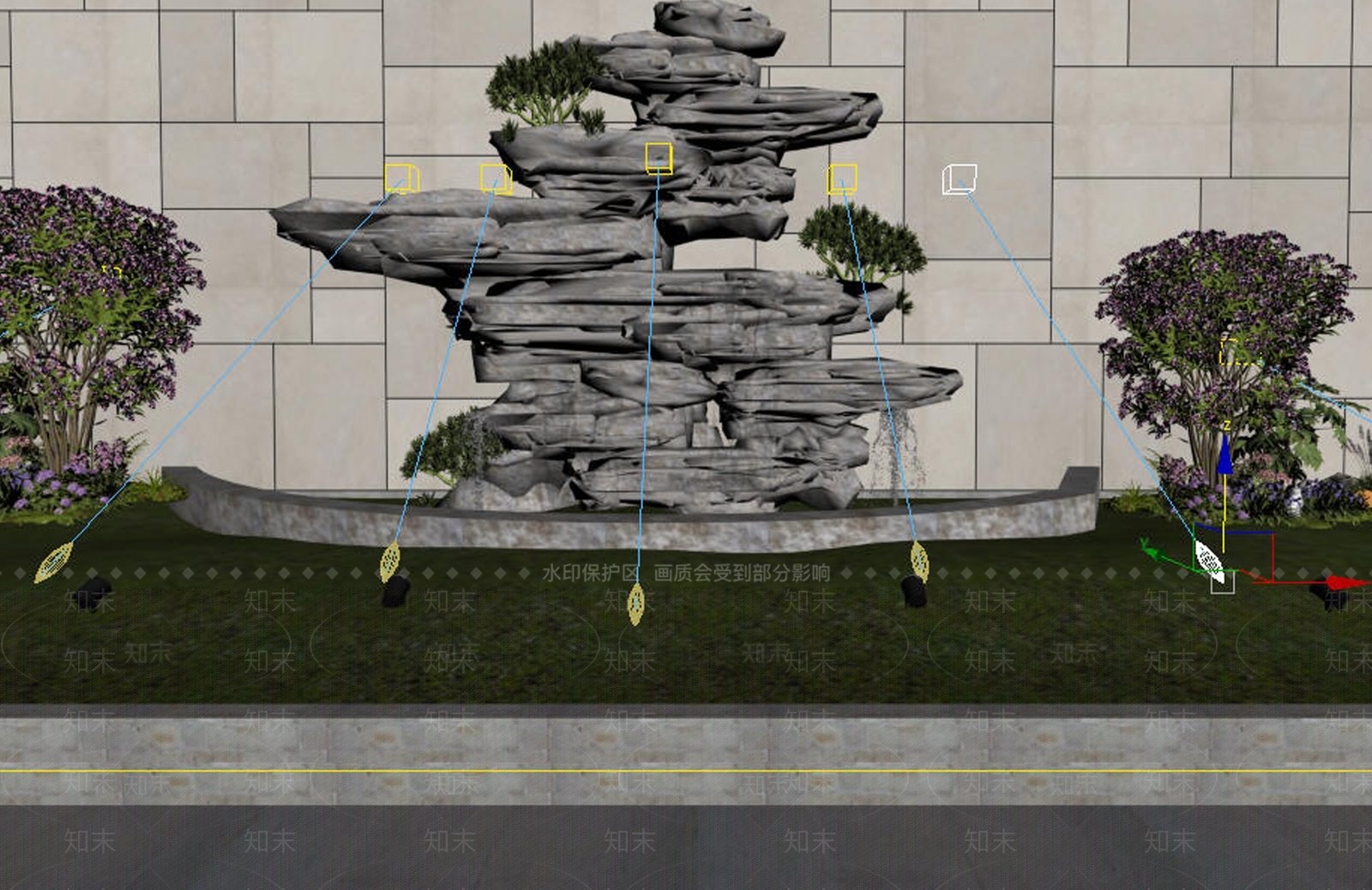 新中式景观假山水景3D模型下载【ID:1235206965】