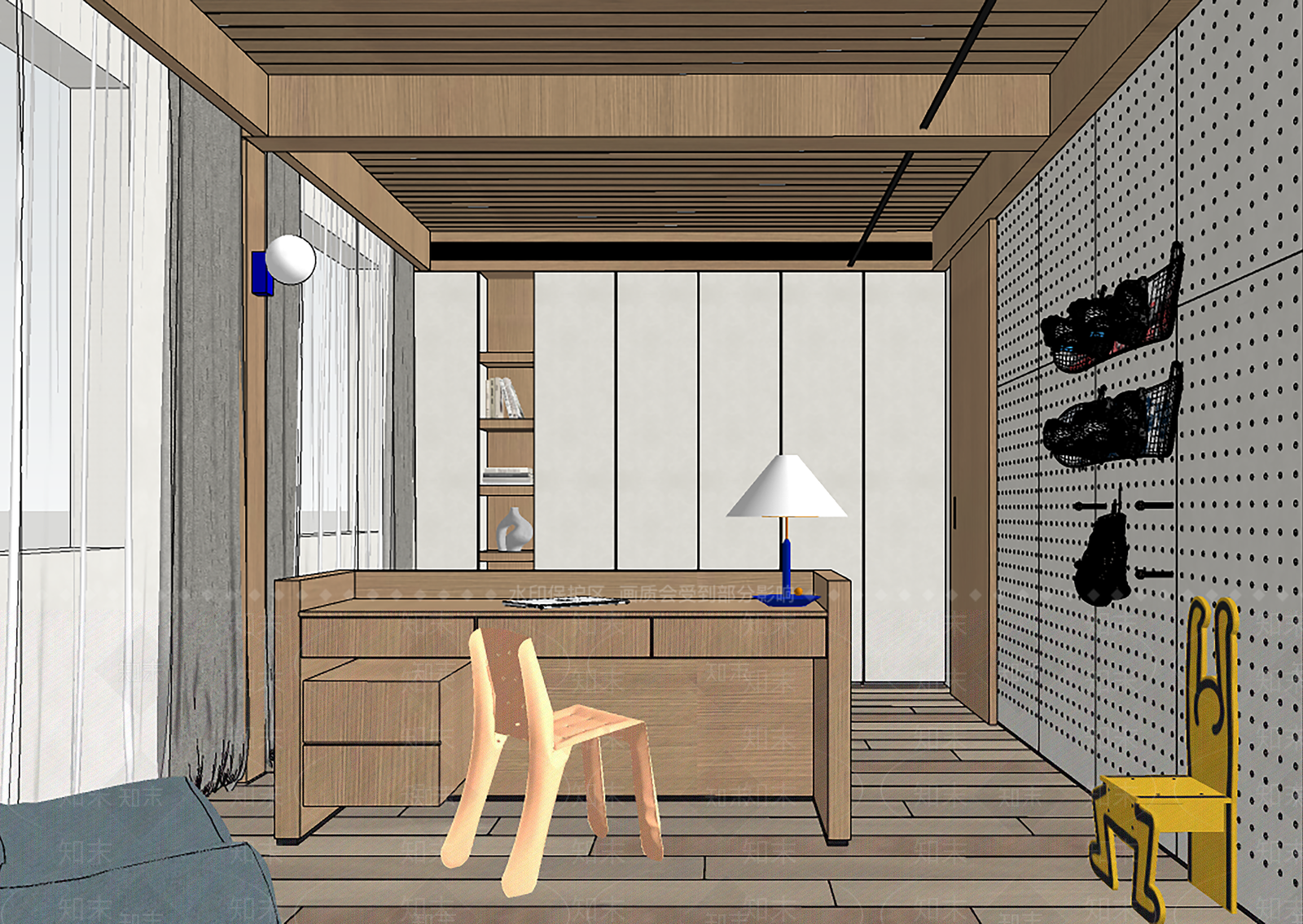 原木风套房卧室SU模型下载【ID:1235212833】