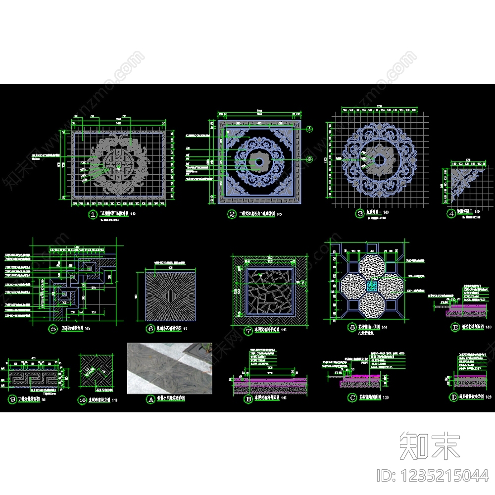 庭院cad施工图下载【ID:1235215044】