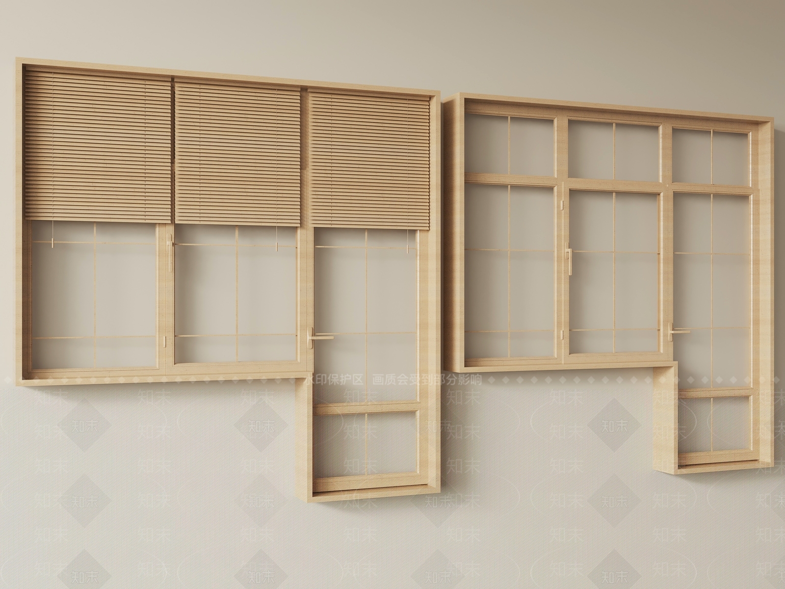 原木风窗3D模型下载【ID:1235219052】