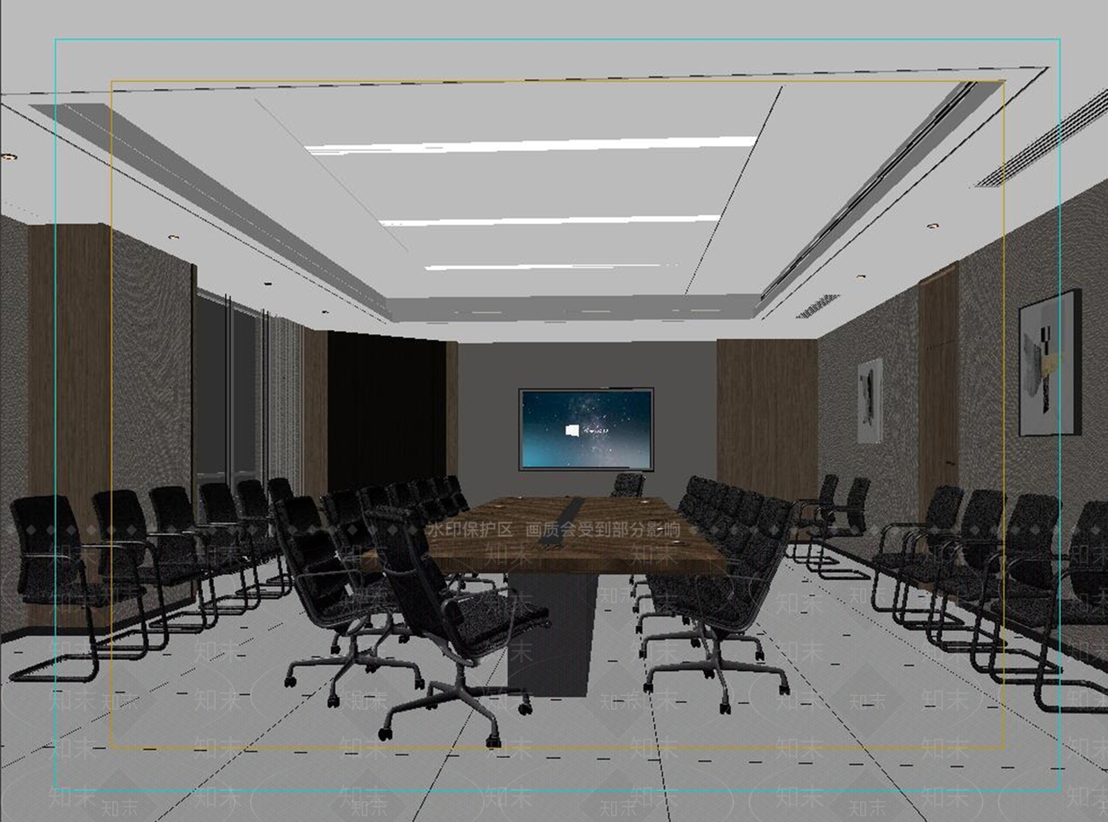 现代简约会议室3D模型下载【ID:1235227113】