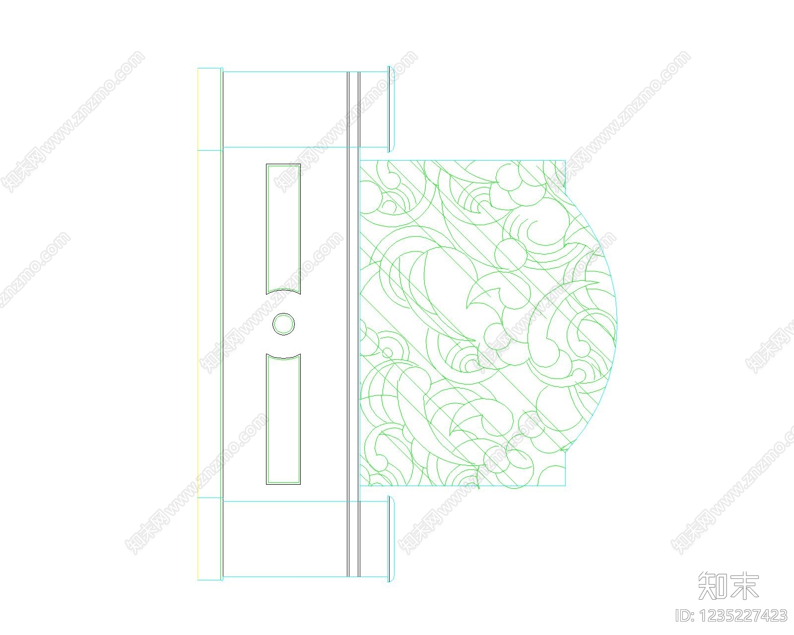 屏风隔断cad施工图下载【ID:1235227423】