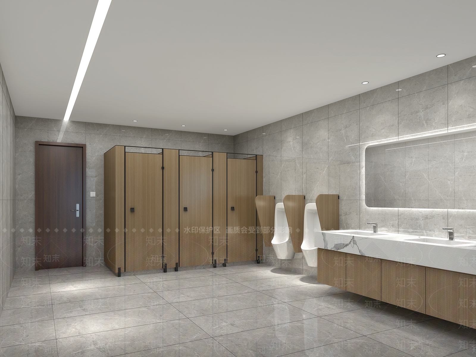 现代简约公共卫生间3D模型下载【ID:1235227970】