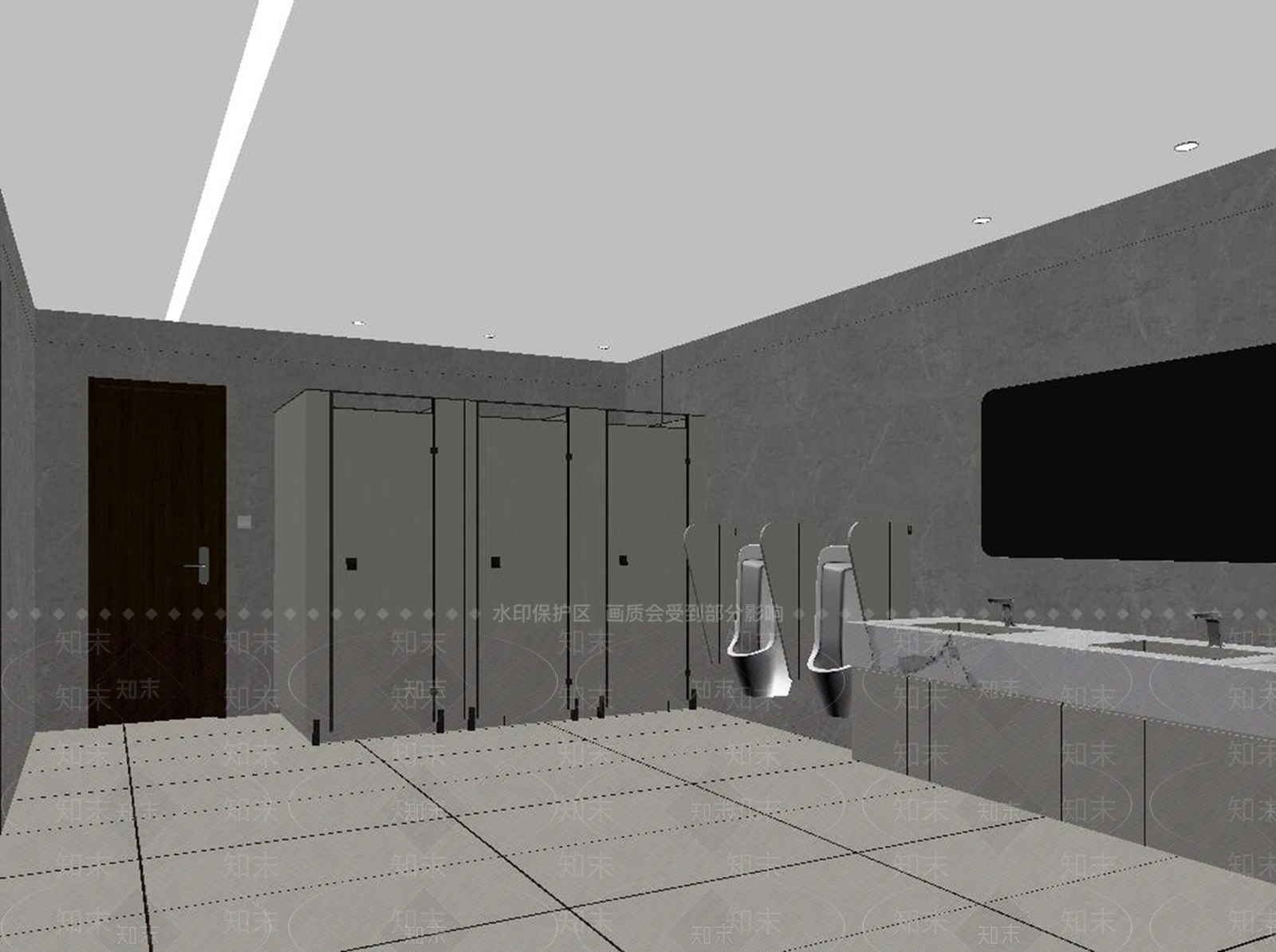 现代简约公共卫生间3D模型下载【ID:1235227970】