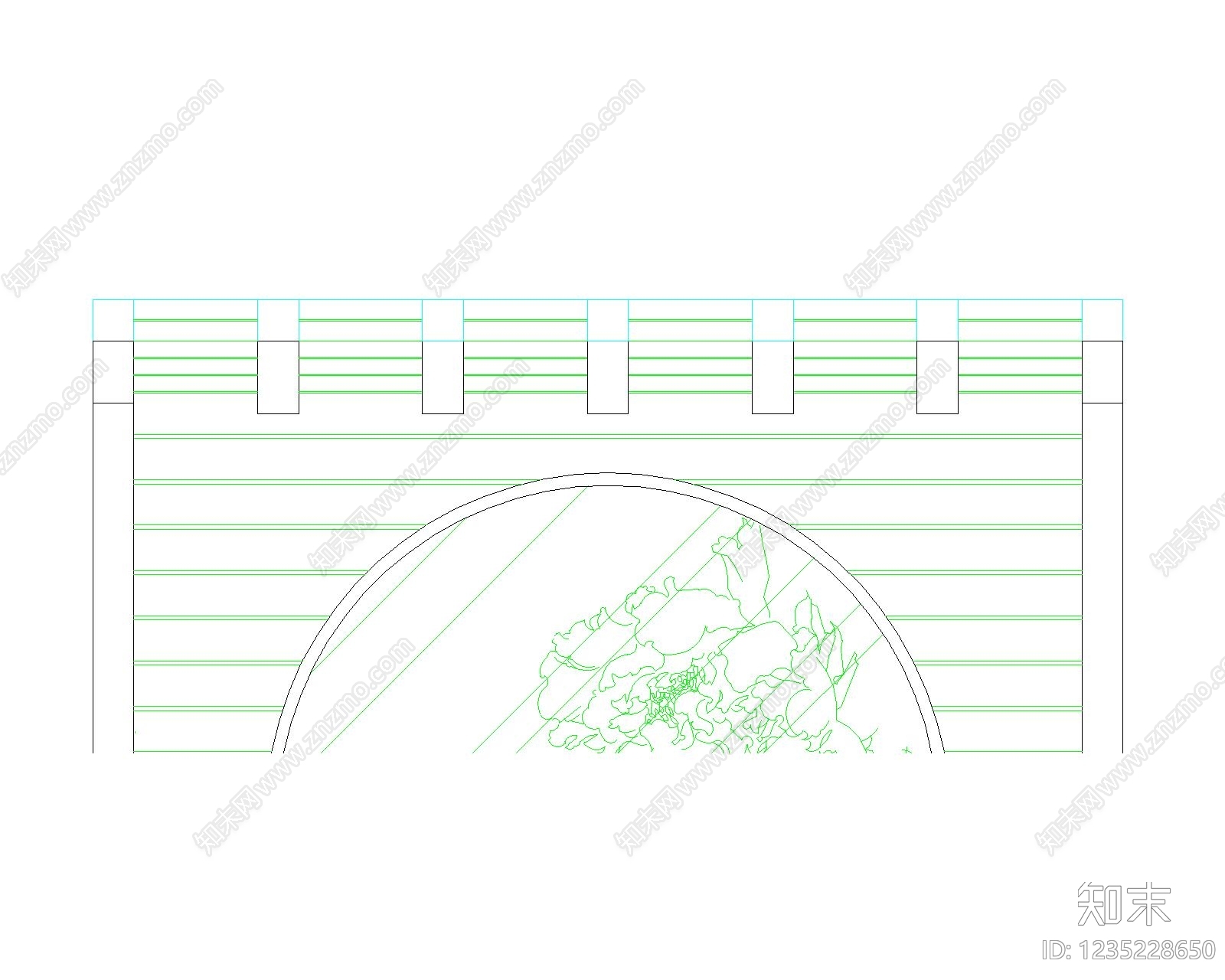 屏风隔断cad施工图下载【ID:1235228650】
