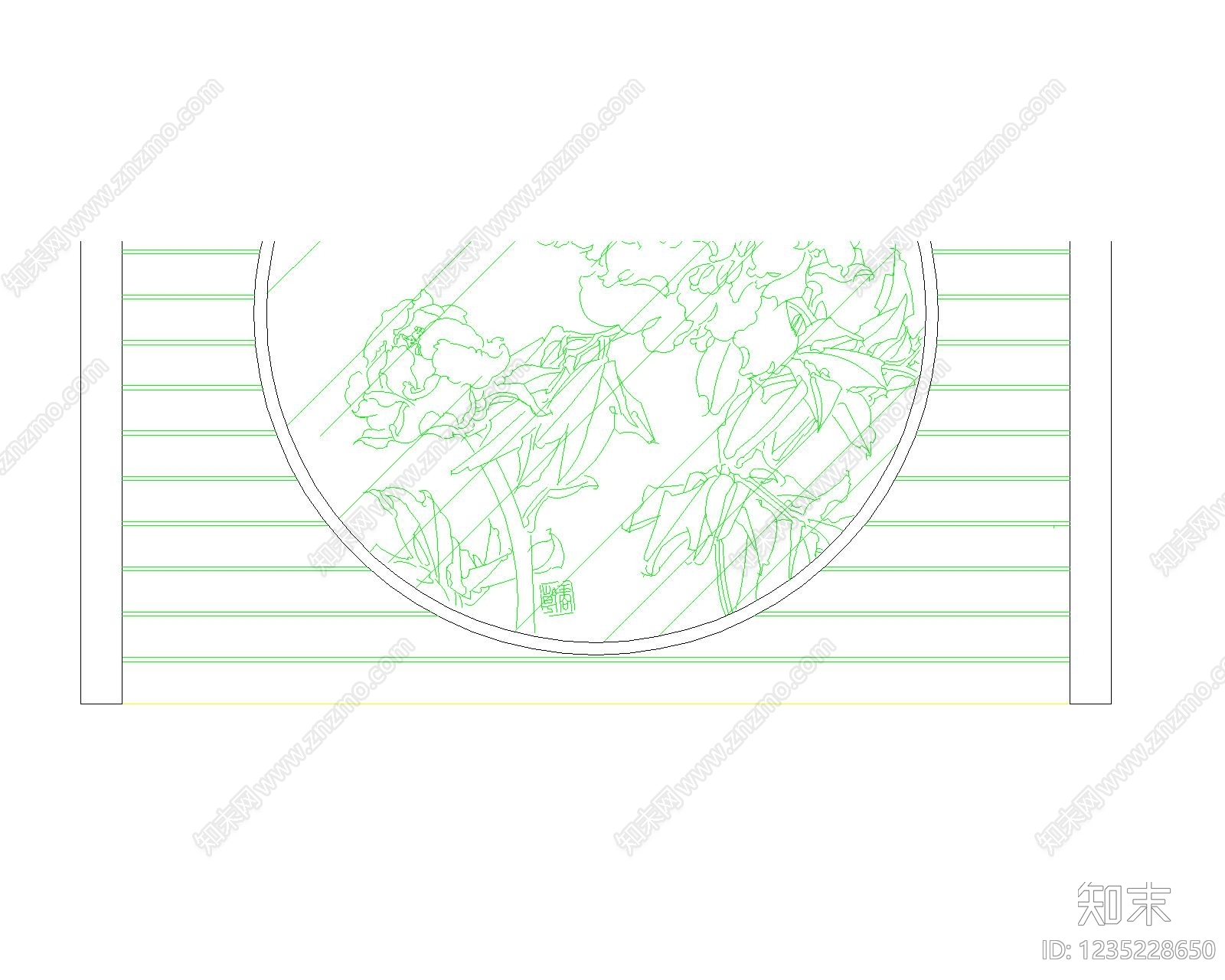 屏风隔断cad施工图下载【ID:1235228650】