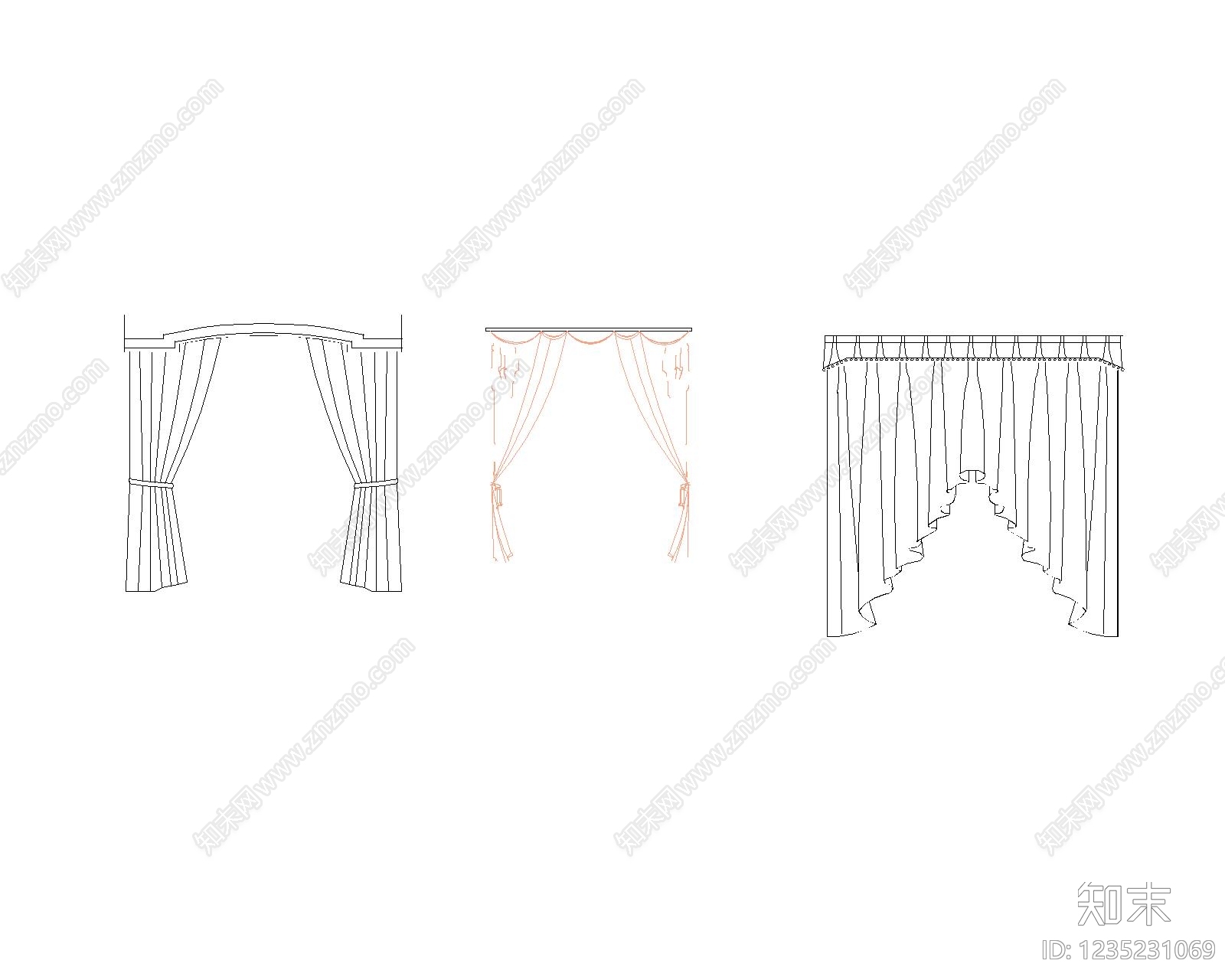 窗帘cad施工图下载【ID:1235231069】