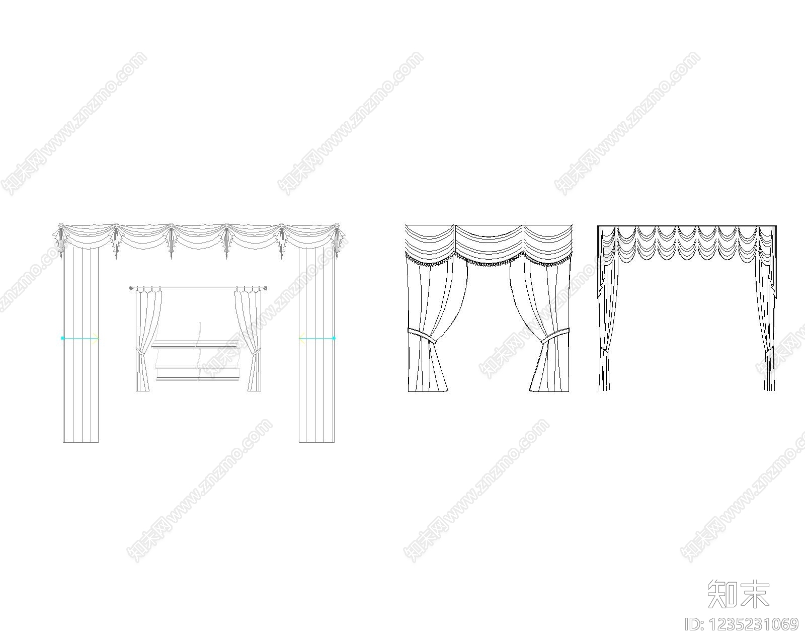 窗帘cad施工图下载【ID:1235231069】