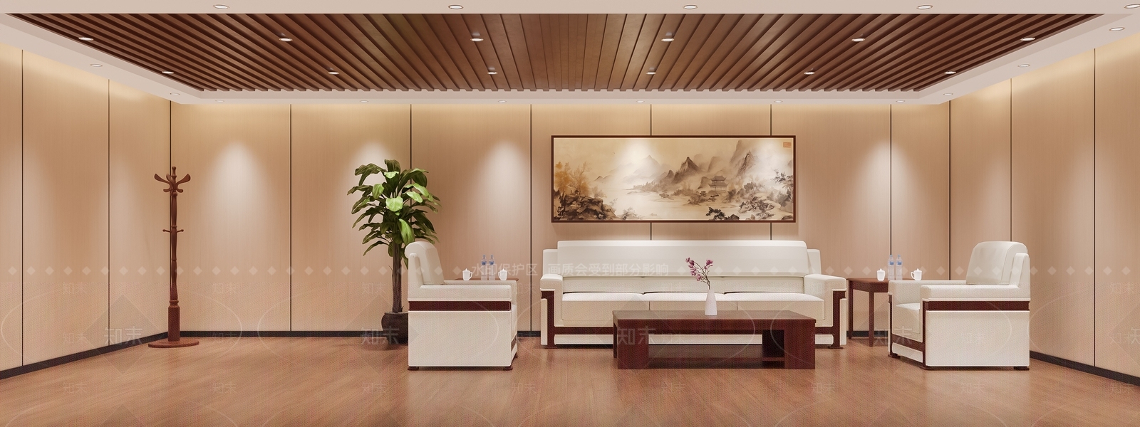 新中式会议室3D模型下载【ID:1235234725】