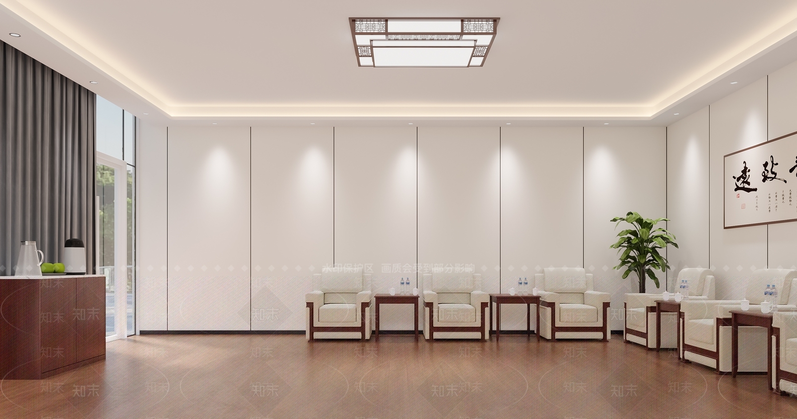 新中式会议室3D模型下载【ID:1235234725】