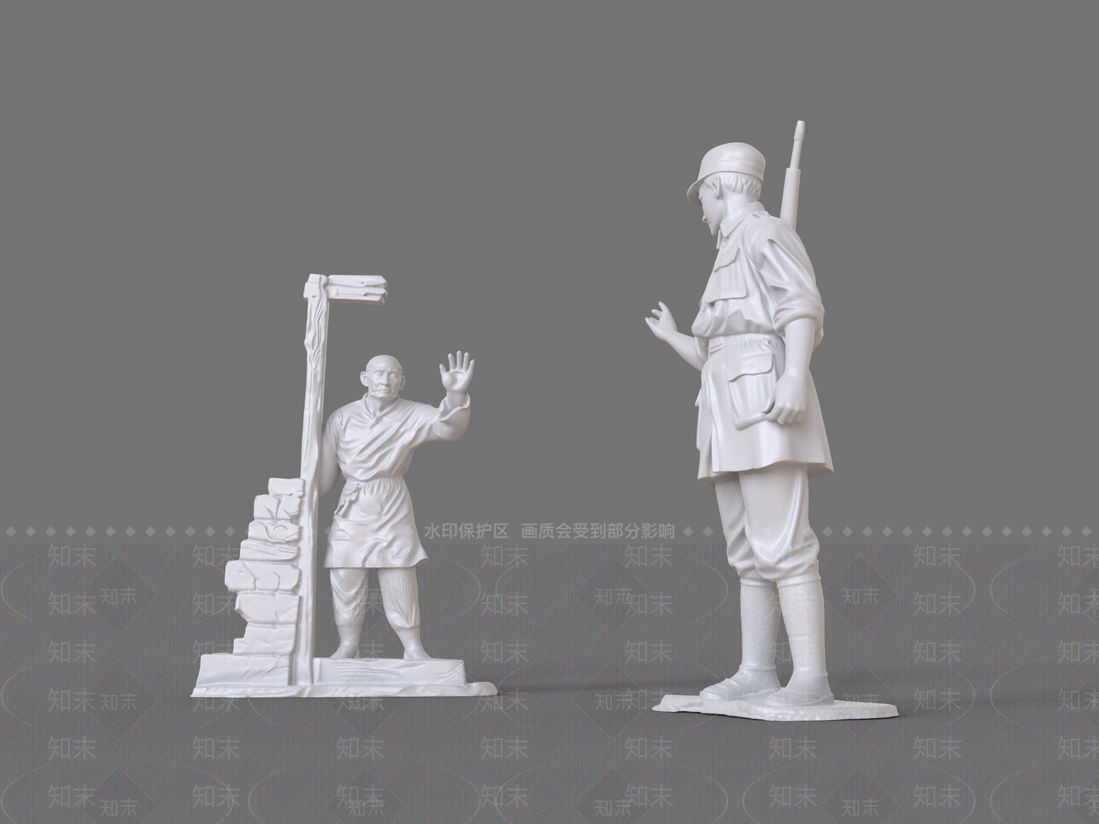 中式雕塑摆件SU模型下载【ID:1235236841】