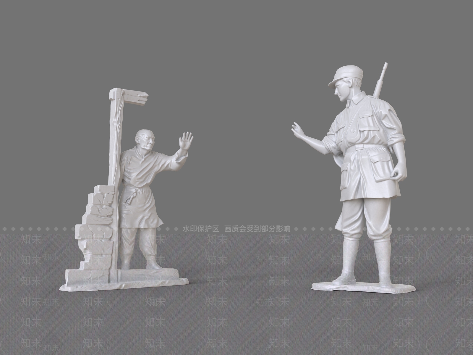 中式景观雕塑3D模型下载【ID:1235237990】