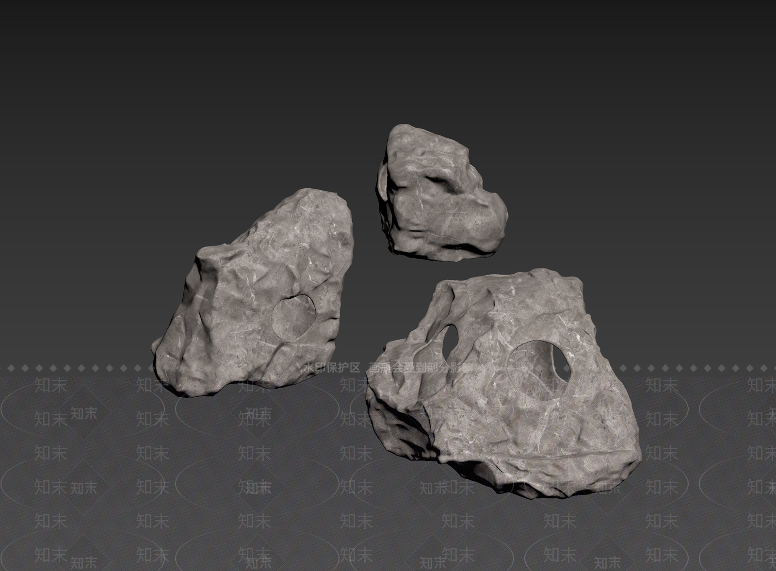 侘寂石头3D模型下载【ID:1235238024】