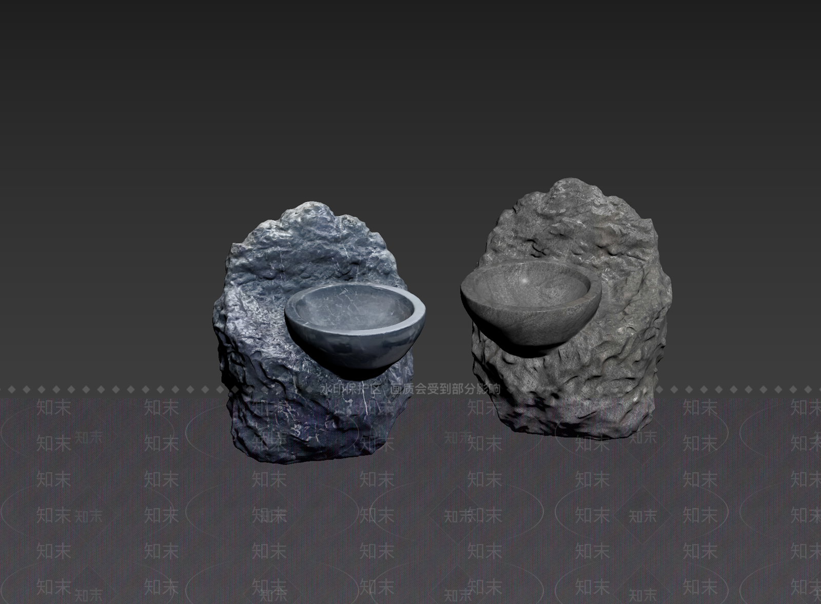 侘寂石头3D模型下载【ID:1235238220】