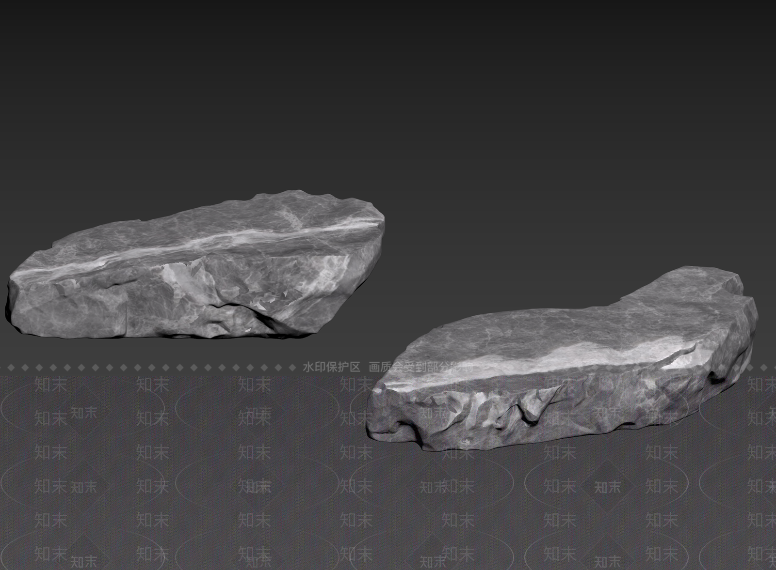侘寂石头3D模型下载【ID:1235238373】