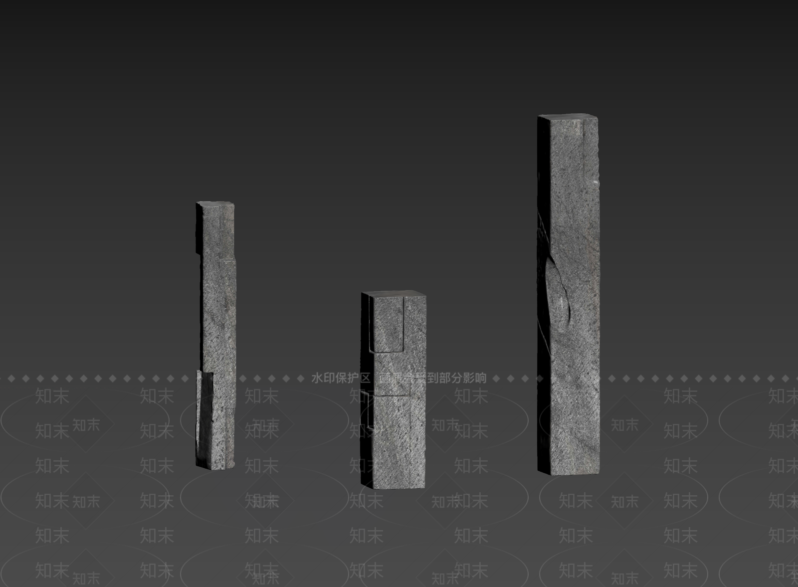 侘寂石头3D模型下载【ID:1235238612】