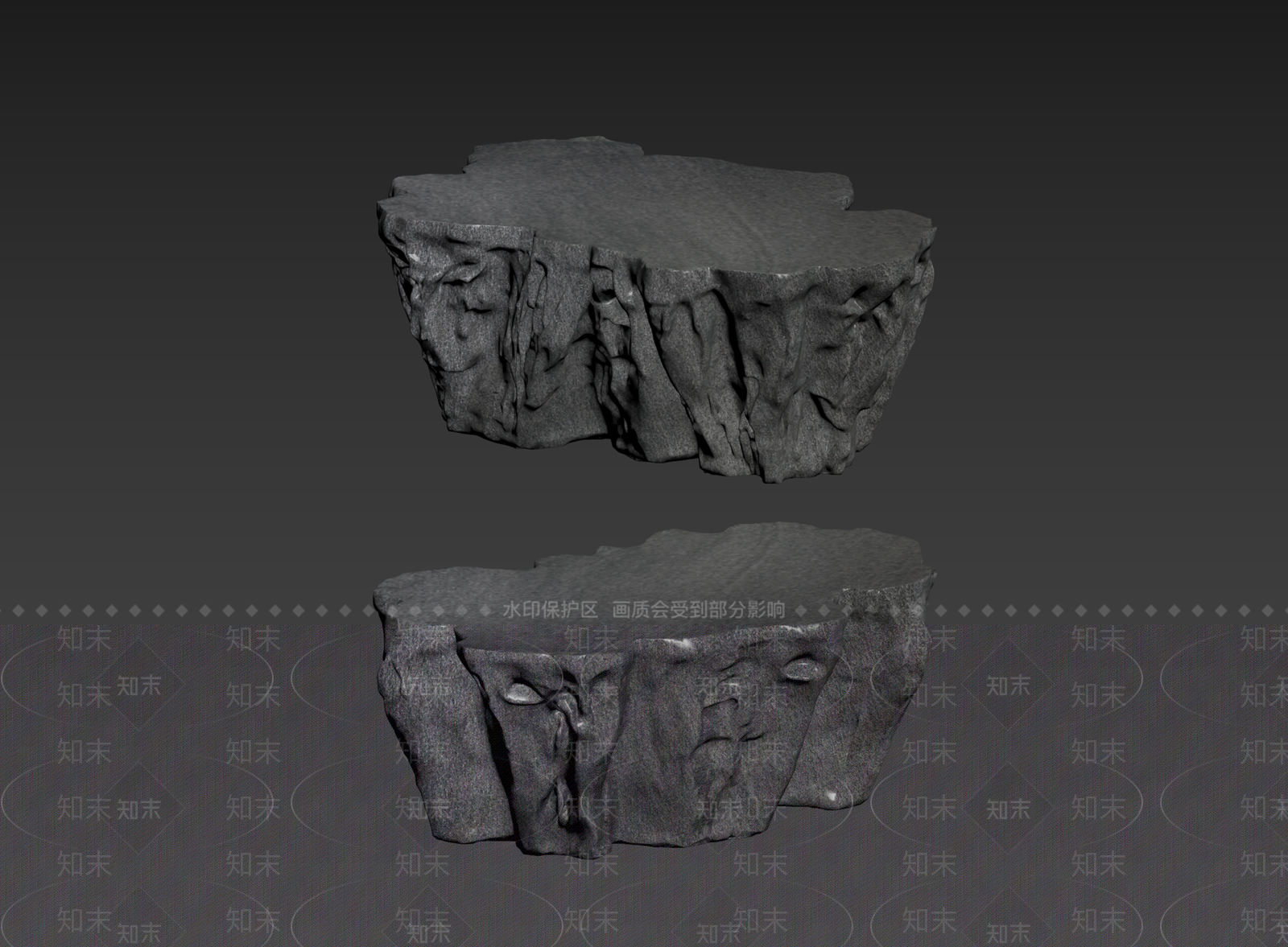 侘寂石头3D模型下载【ID:1235238784】