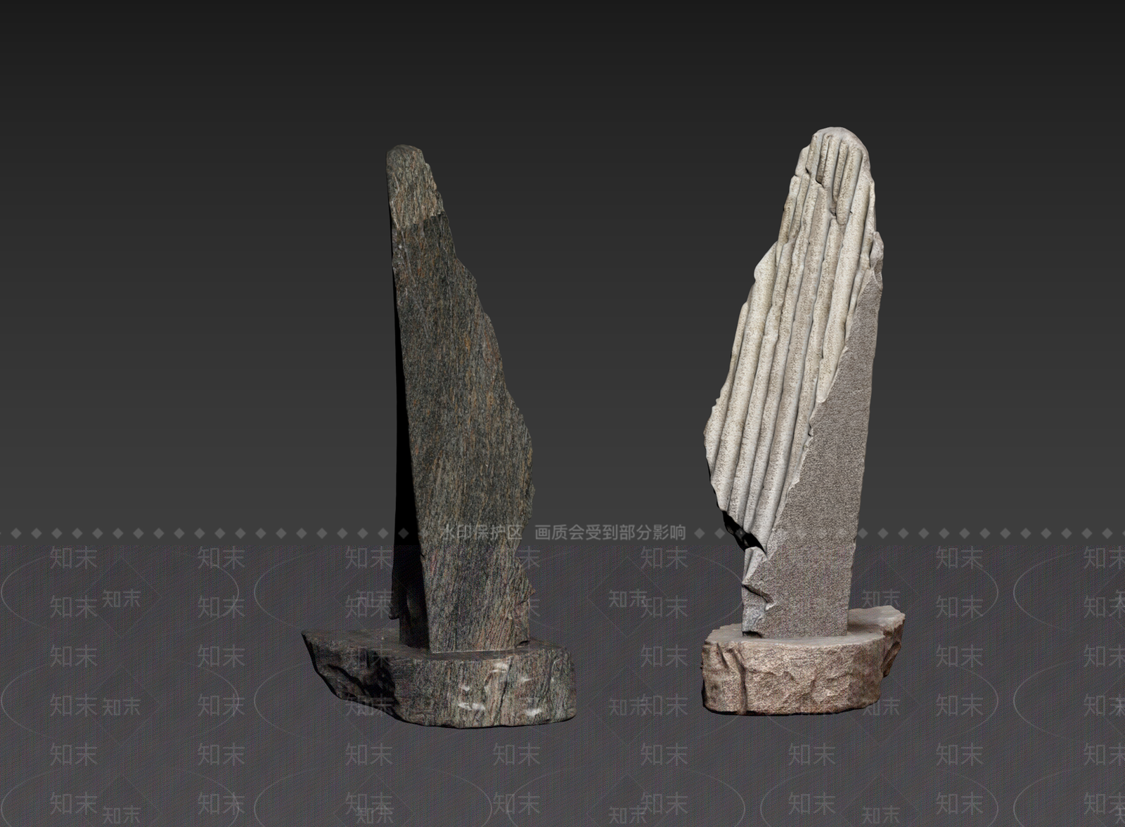 侘寂石头3D模型下载【ID:1235239060】