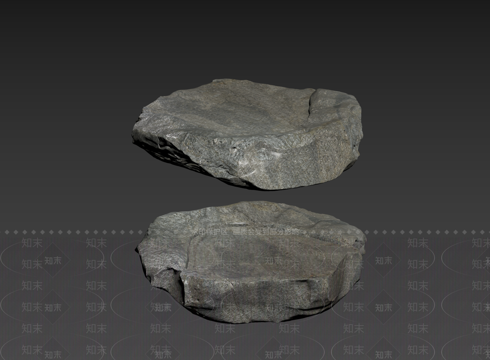 侘寂石头3D模型下载【ID:1235239146】