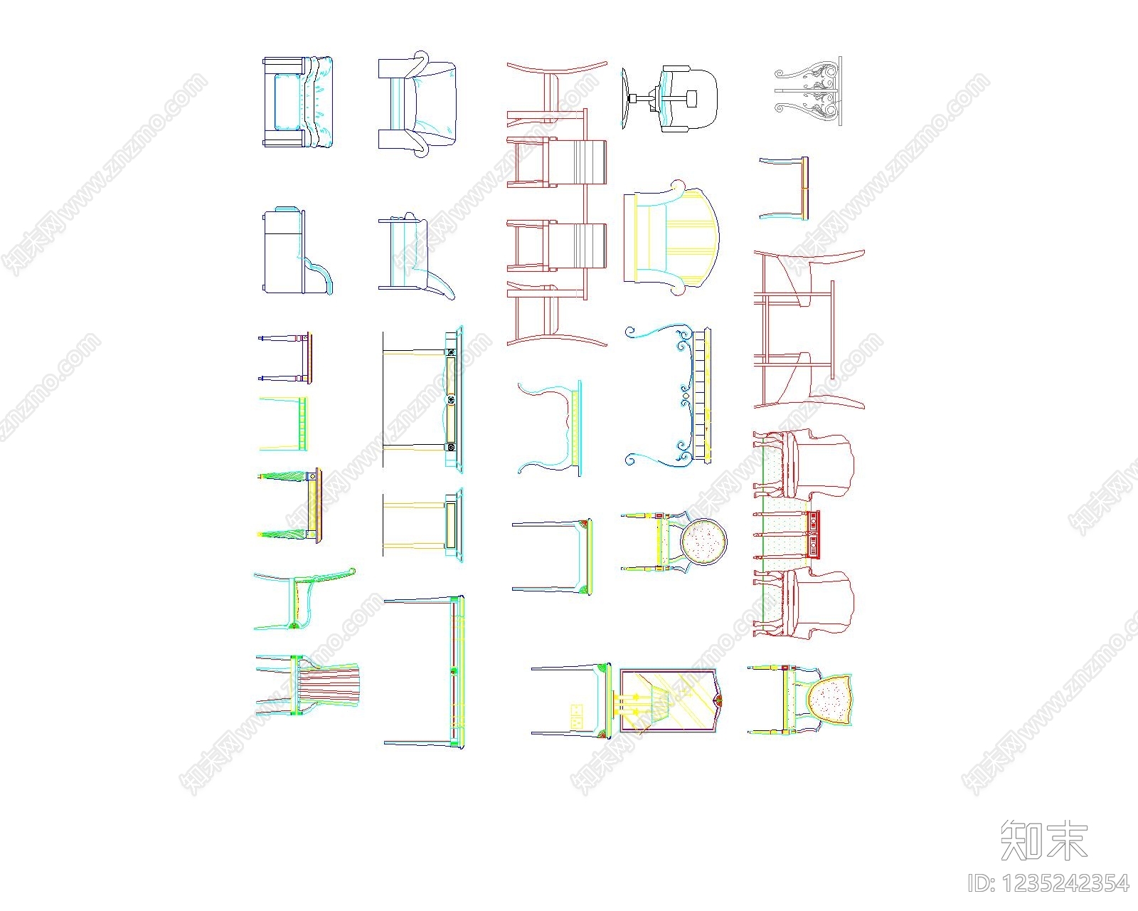 桌椅cad施工图下载【ID:1235242354】