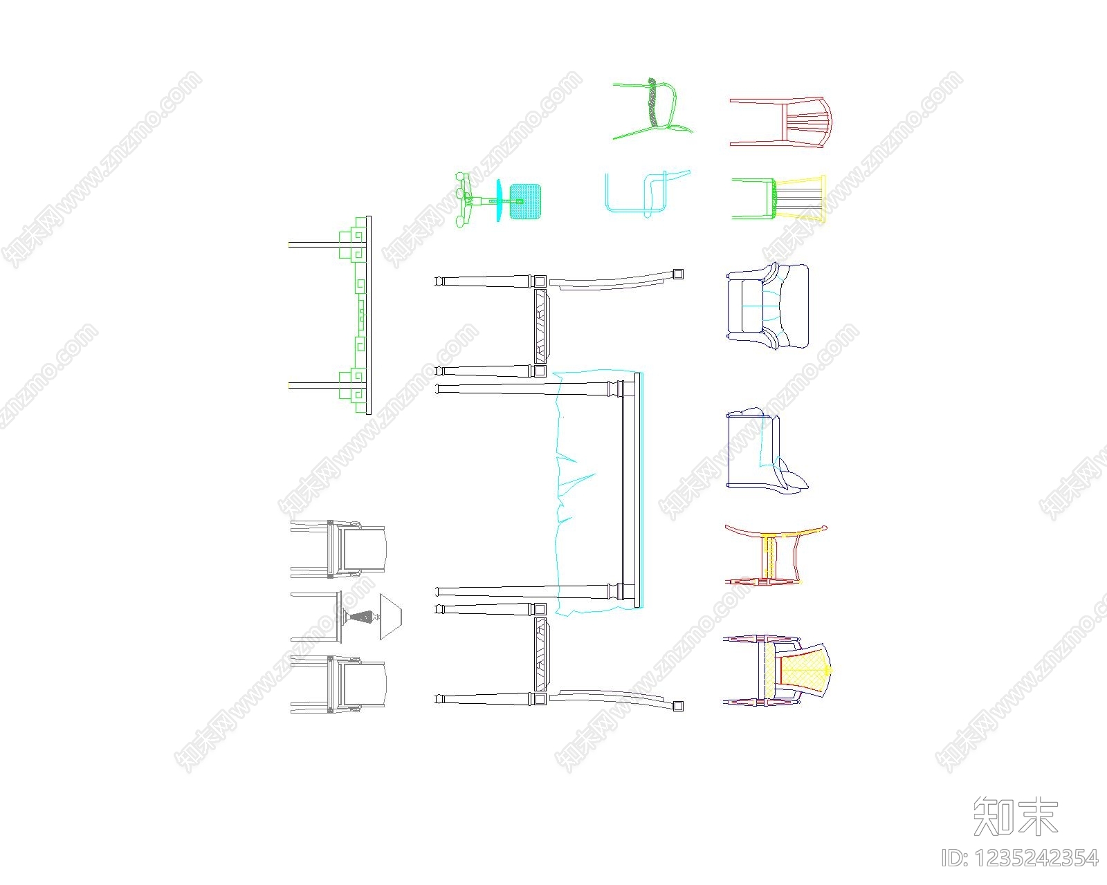桌椅cad施工图下载【ID:1235242354】