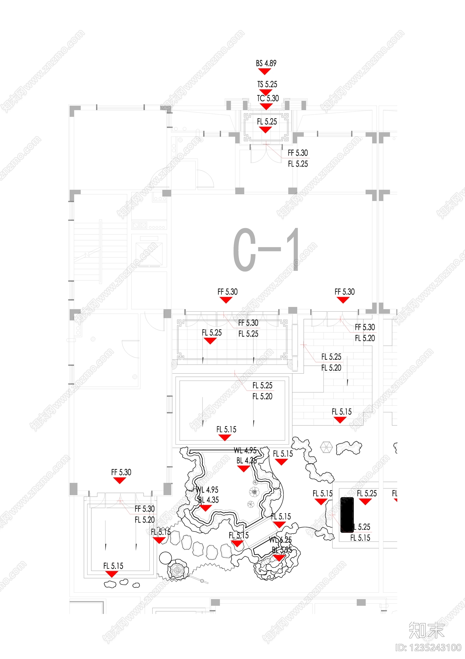 庭院cad施工图下载【ID:1235243100】