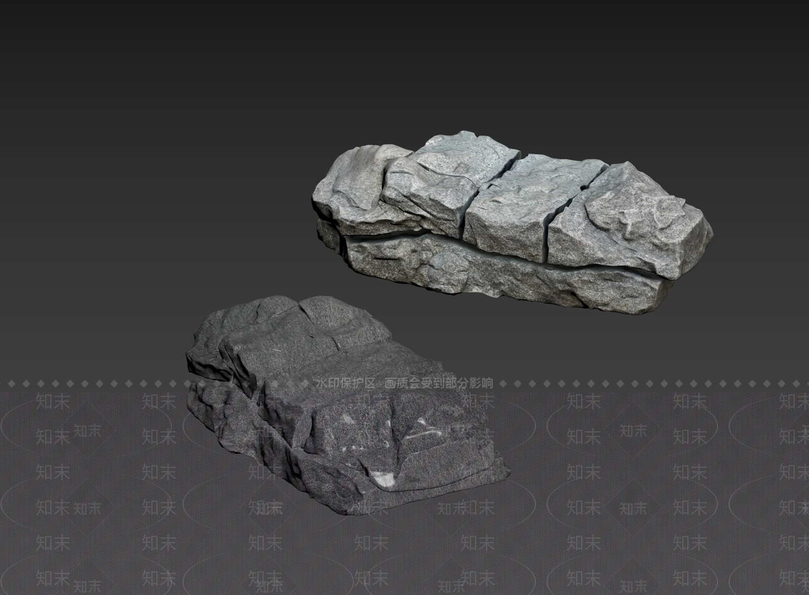 侘寂石头3D模型下载【ID:1235245771】