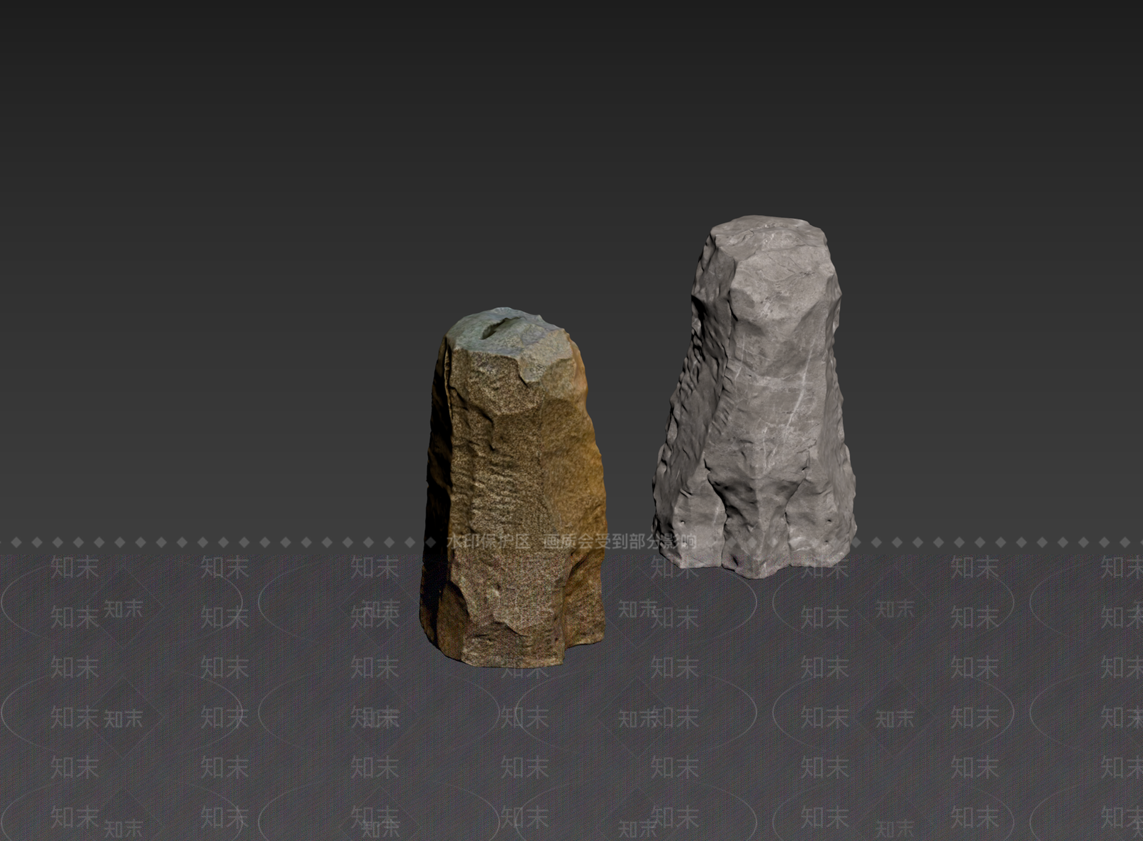 侘寂石头3D模型下载【ID:1235245881】