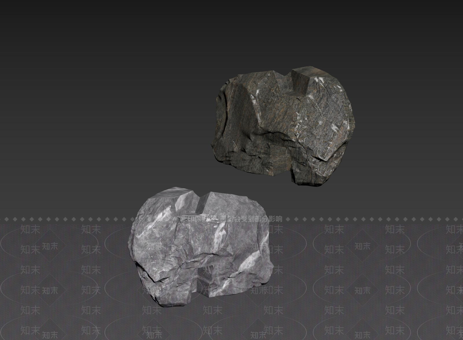 侘寂石头3D模型下载【ID:1235245923】