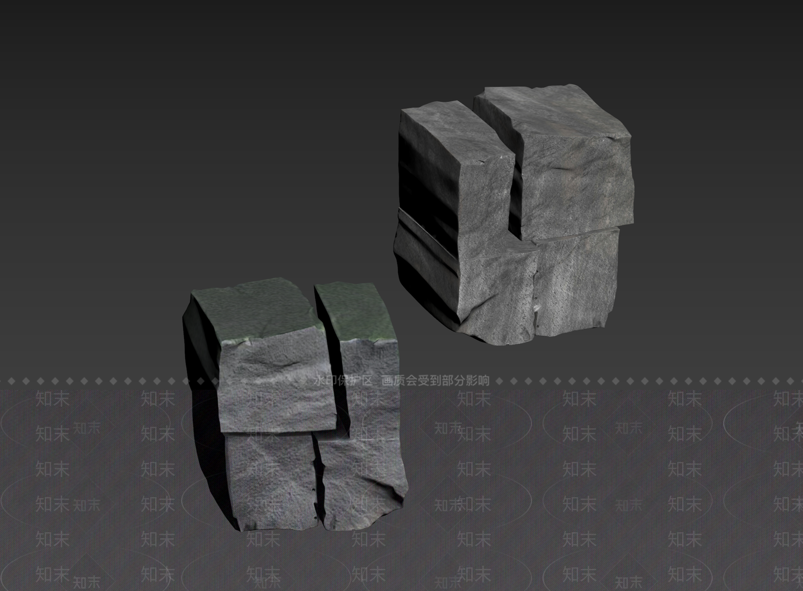 工业风石头3D模型下载【ID:1235246025】