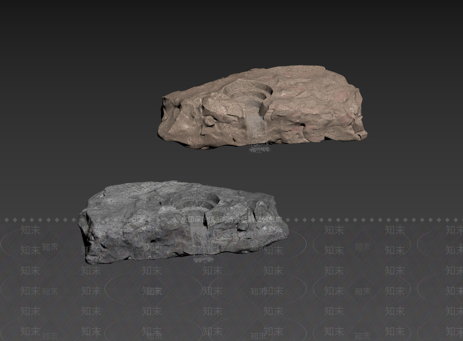 禅意石头3D模型下载【ID:1235248725】
