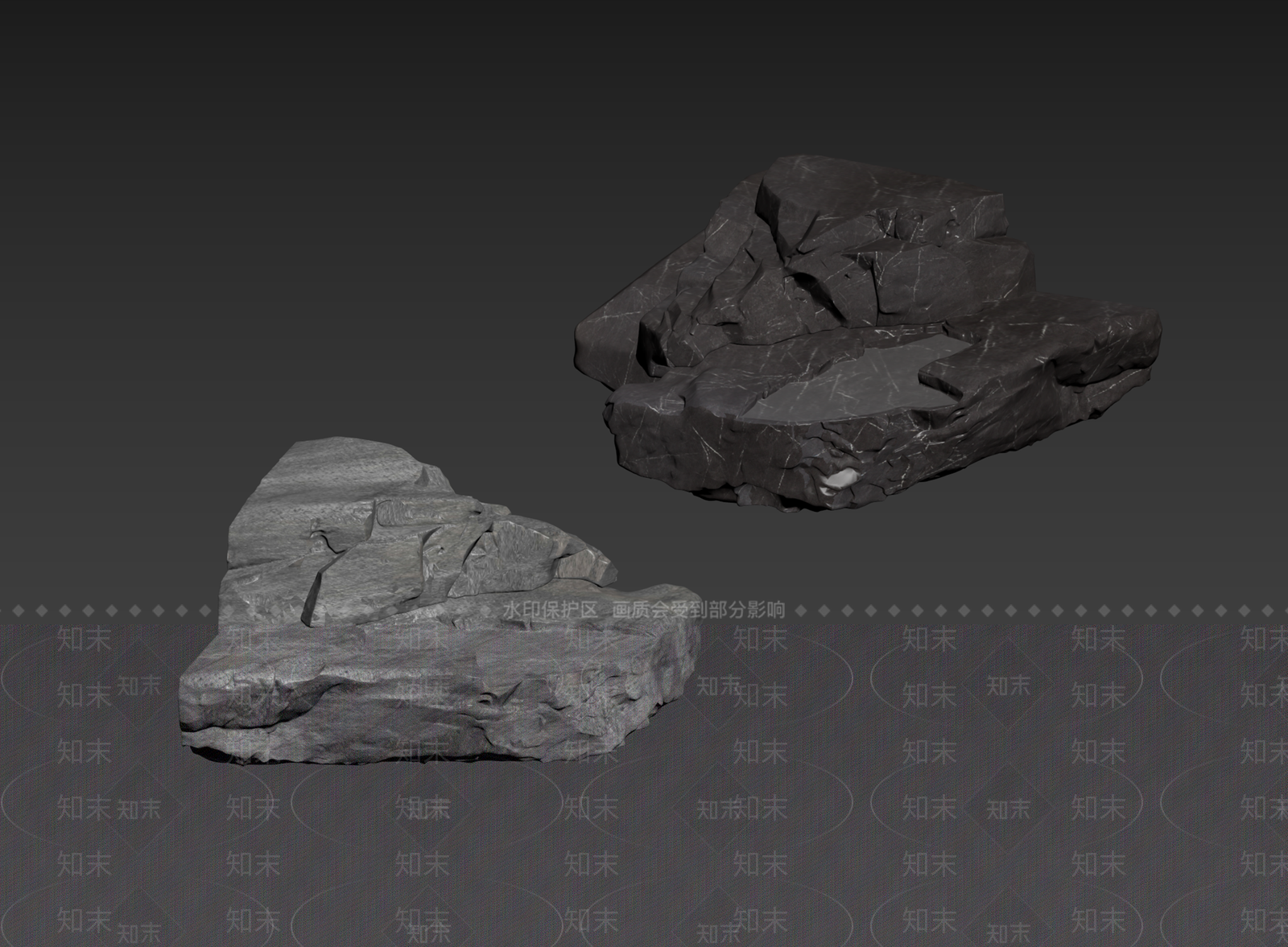 侘寂石头3D模型下载【ID:1235248912】