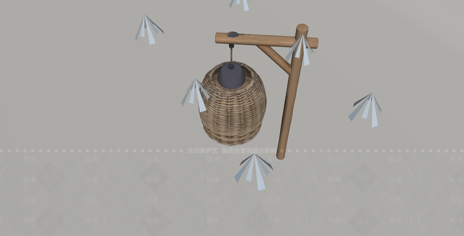 原木风户外落地灯SU模型下载【ID:1235250638】