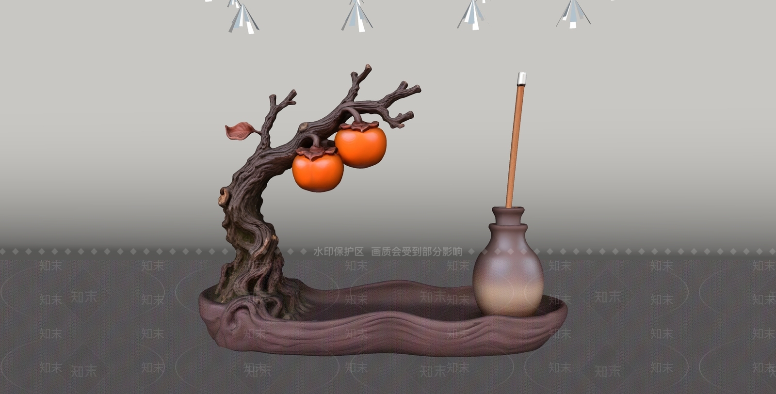 新中式雕塑摆件SU模型下载【ID:1235252649】