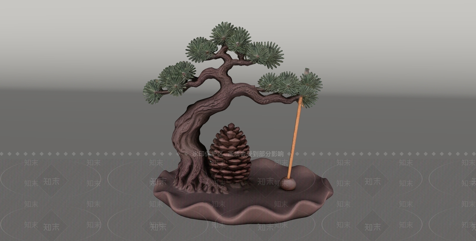 中式雕塑摆件SU模型下载【ID:1235252882】