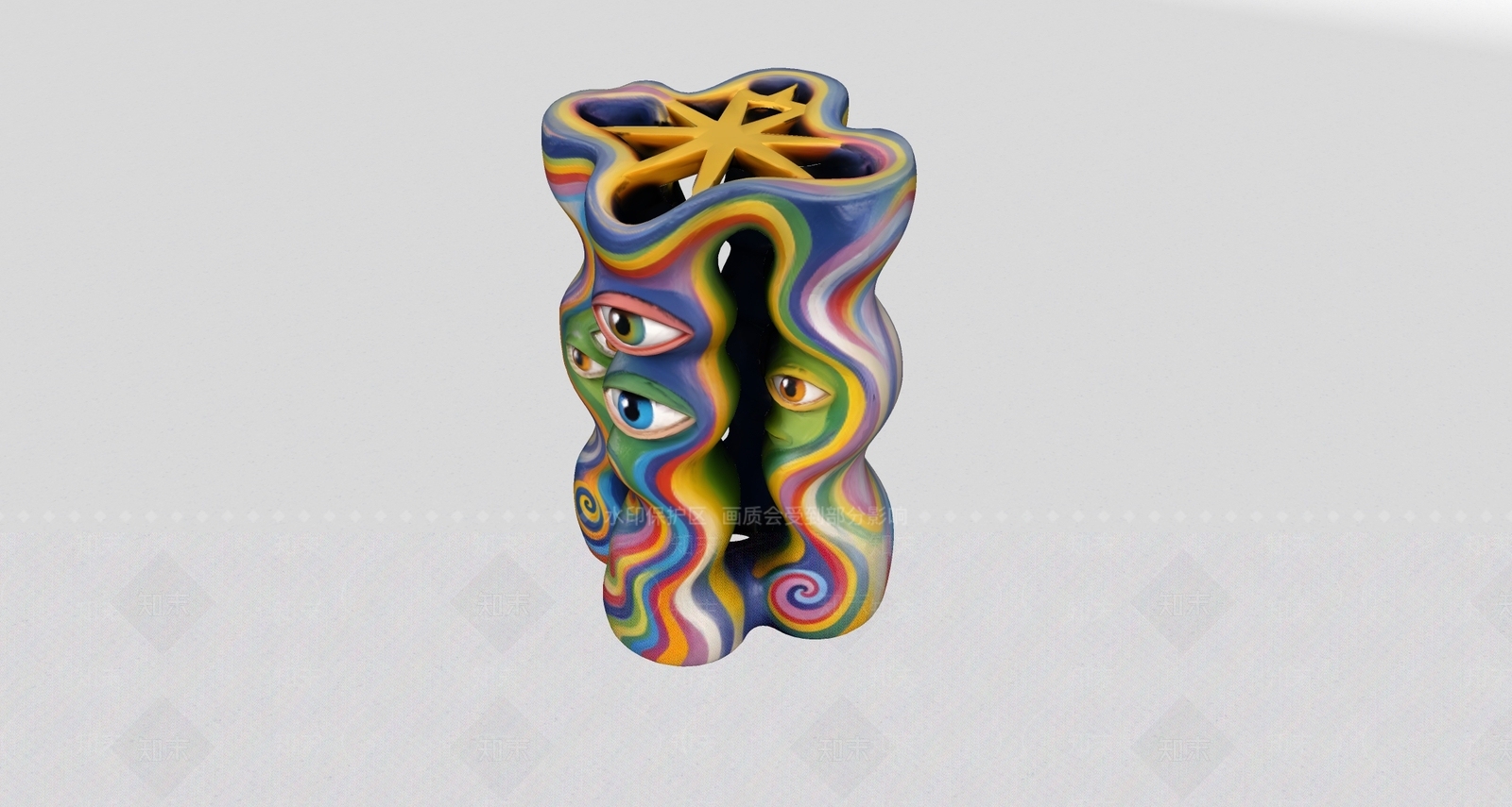 波普风雕塑摆件SU模型下载【ID:1235254277】