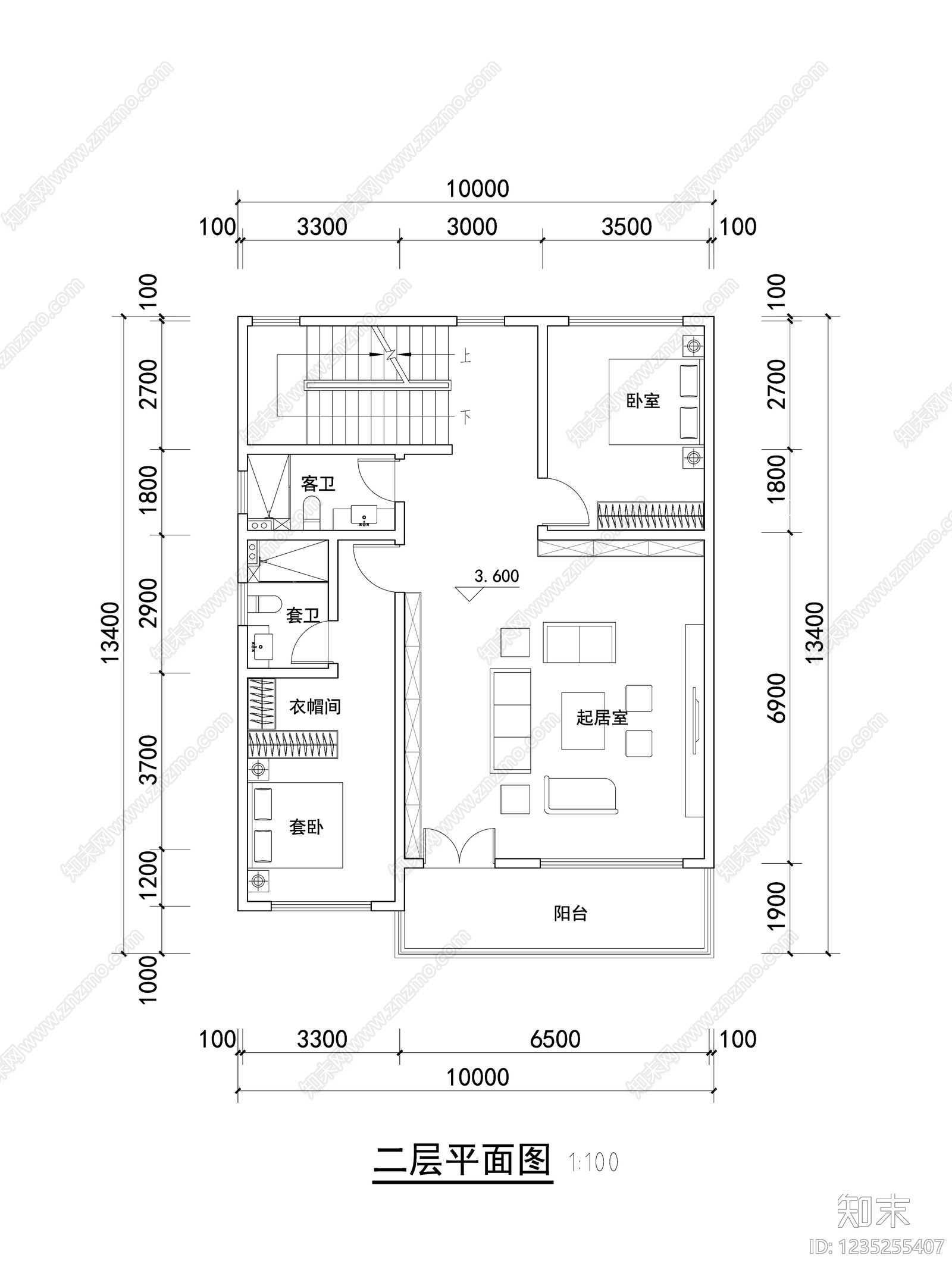 别墅建筑cad施工图下载【ID:1235255407】